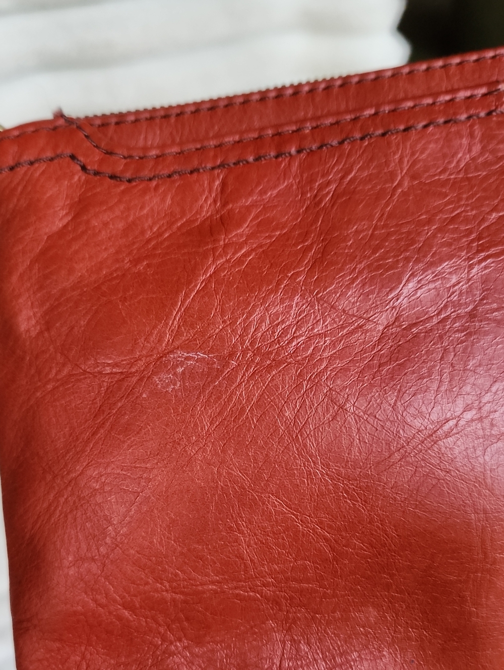 Rust Orange Leather Wristlet/ Clutch/Shoulder Bag - Picture 14 of 15